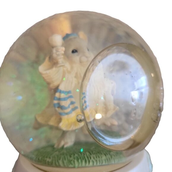 SAN FRANCISCO MUSIC BOX CO SNOW GLOBE RABBI MOUSE L'CHAYIM MUSICAL JEWISH - Picture 4 of 15